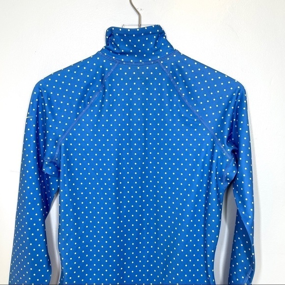 Nike Pro Dry Fit Blue/White Running Jacket 1/2 Zip Polka Dot Pullover Size M - Picture 6 of 15